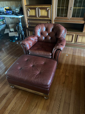 Leather Chair w/ Ottoman