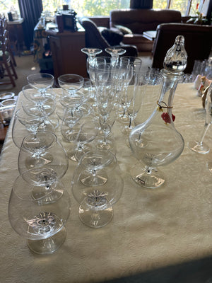 Belfor "Exquisite" Crystal Black Core Stemmed Glassware Lot