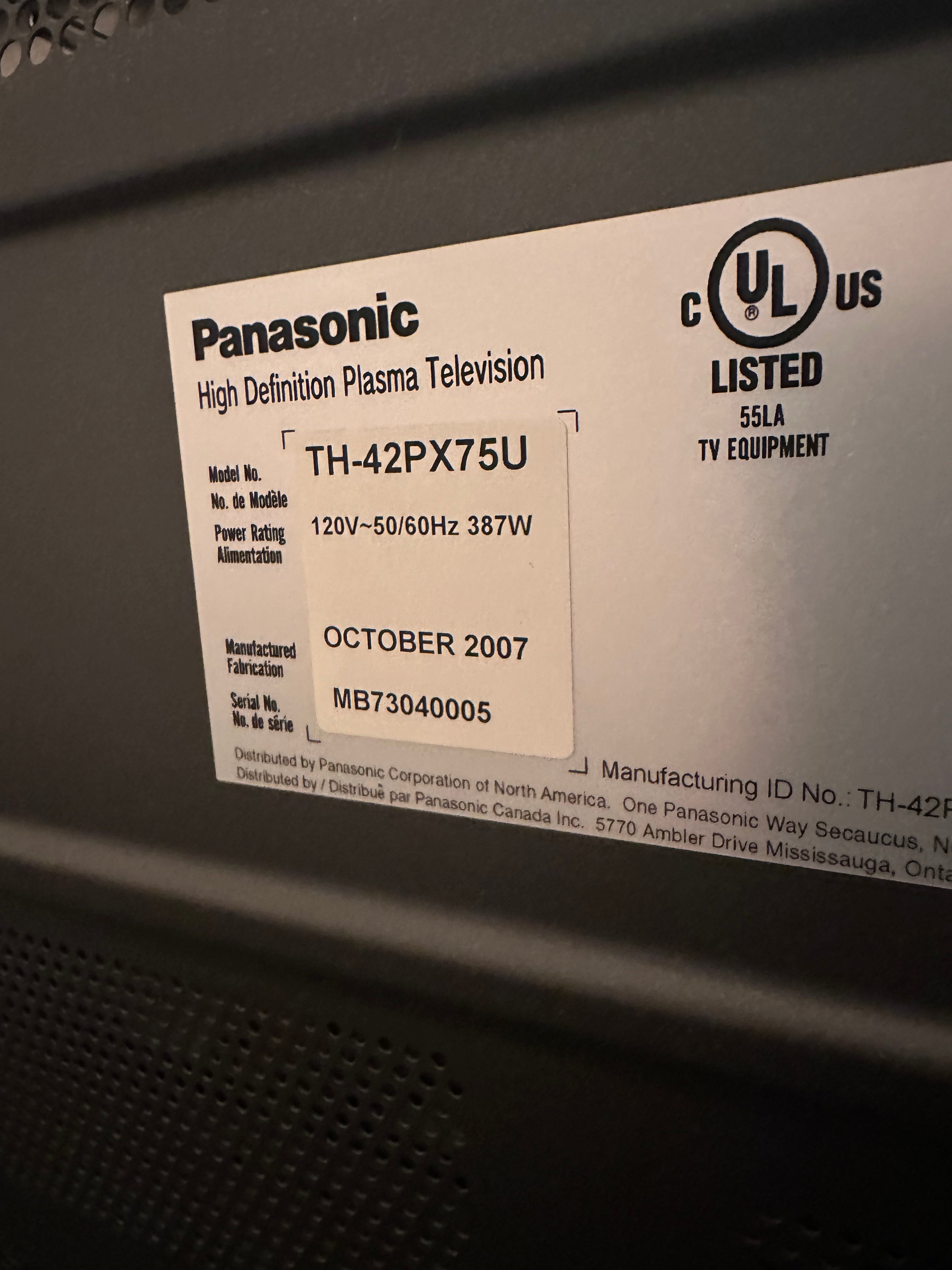 42” Panasonic TV