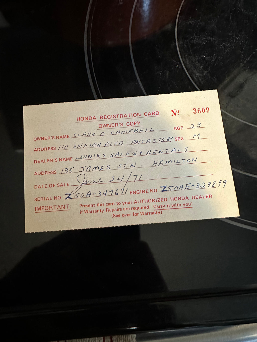 Lot #64 1971 Honda MiniTrail Z50A