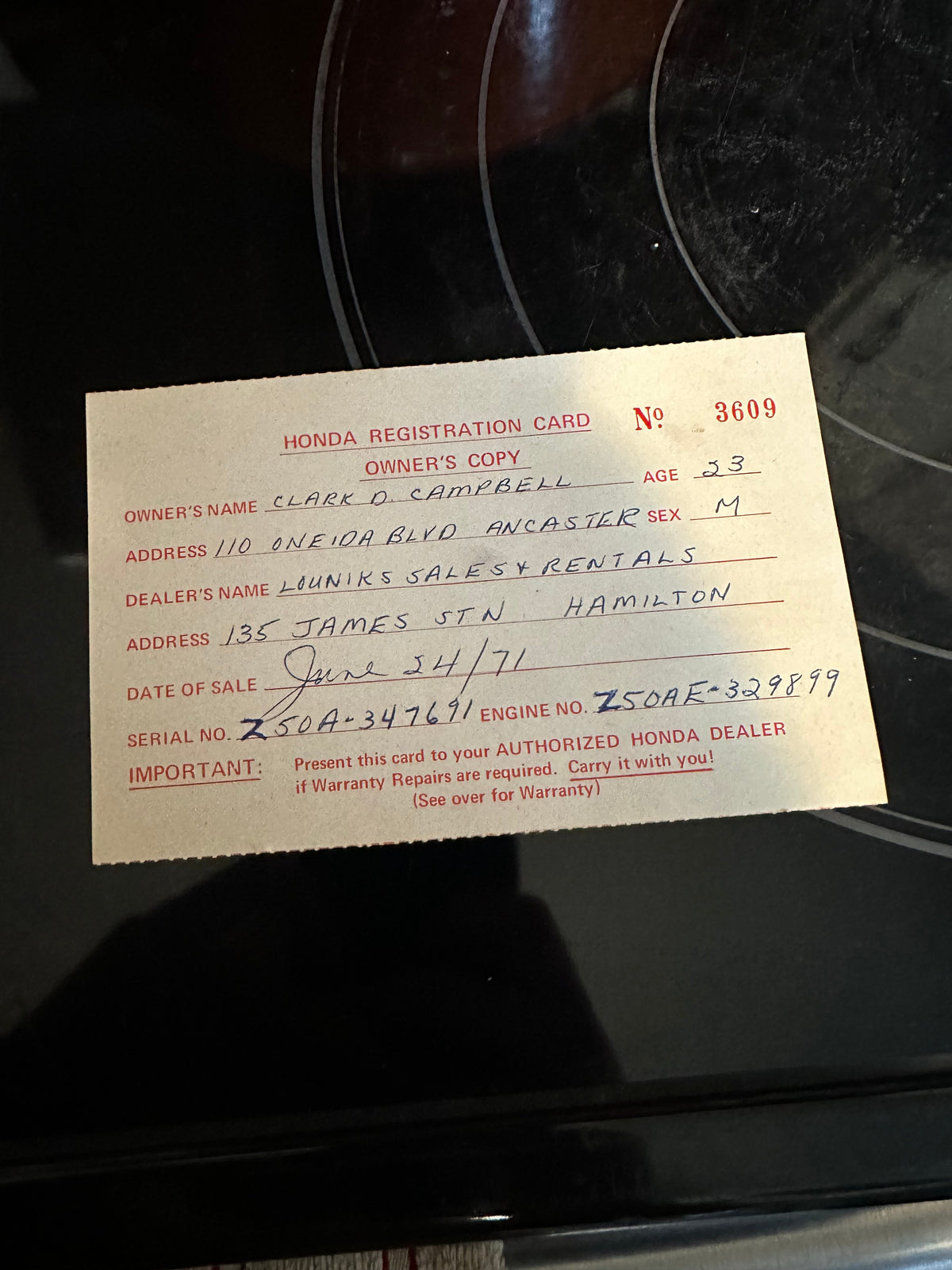 Lot #64 1971 Honda MiniTrail Z50A