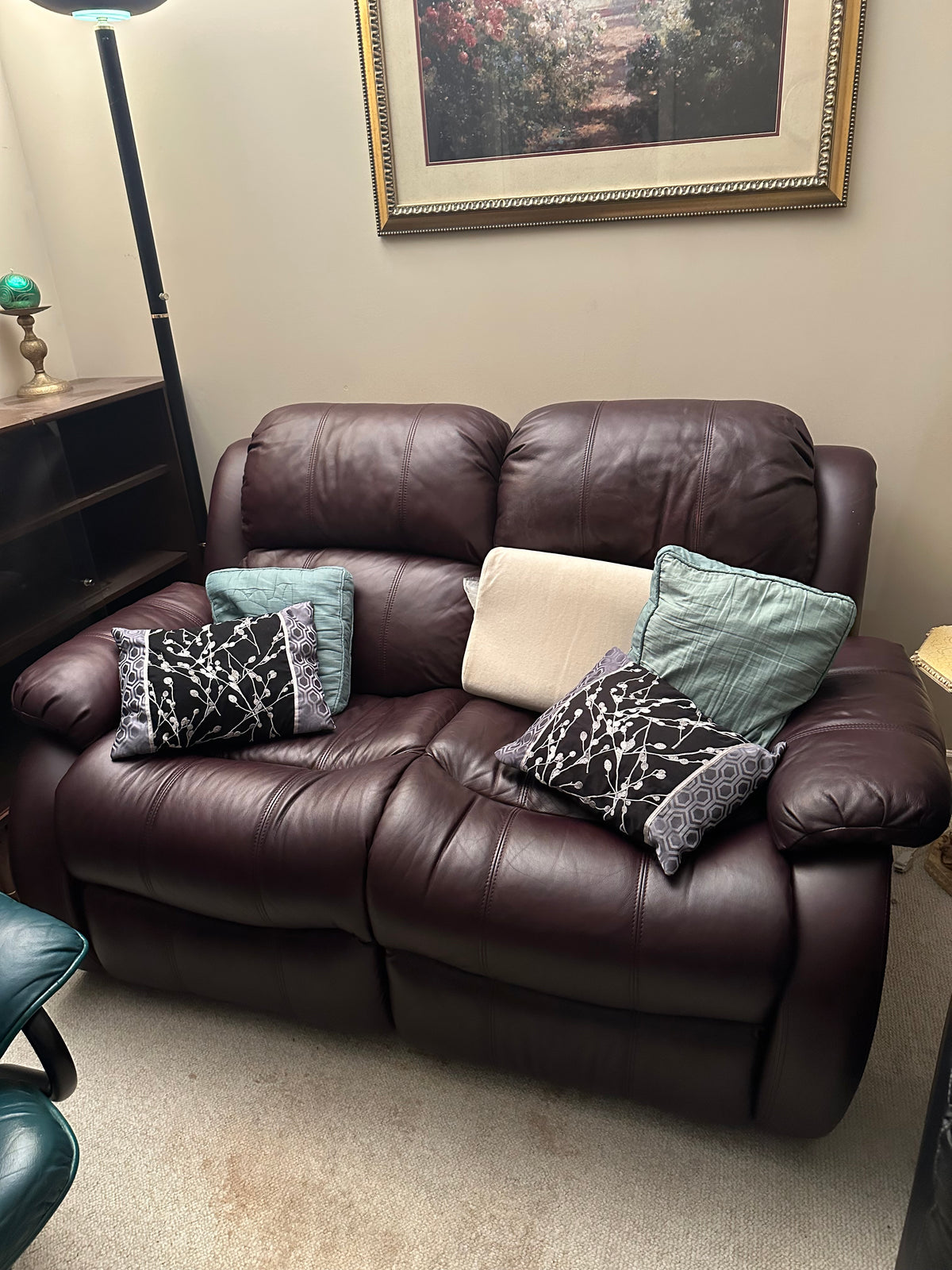 Leather Reclining Loveseat