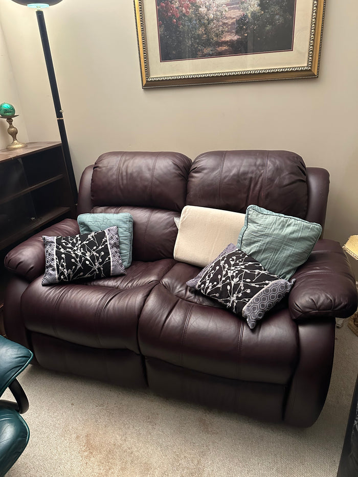Leather Reclining Loveseat