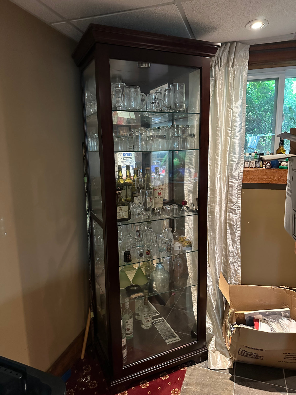 Sliding Door Lockable Display Cabinet