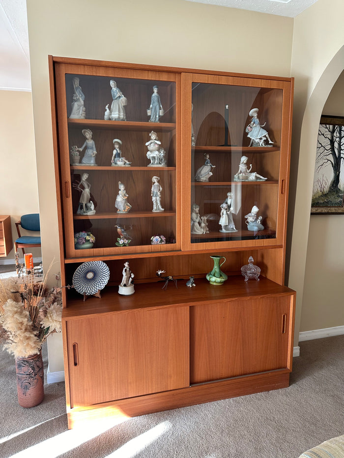 2 Piece Teak Display Hutch