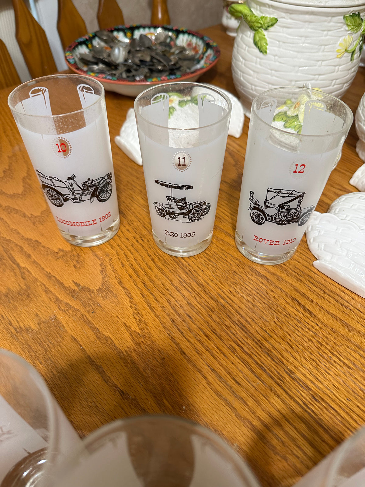 Vintage Car 12 Piece Glass Collection