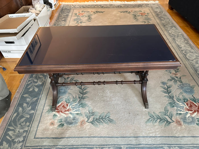 Blue Glass Top Coffee Table