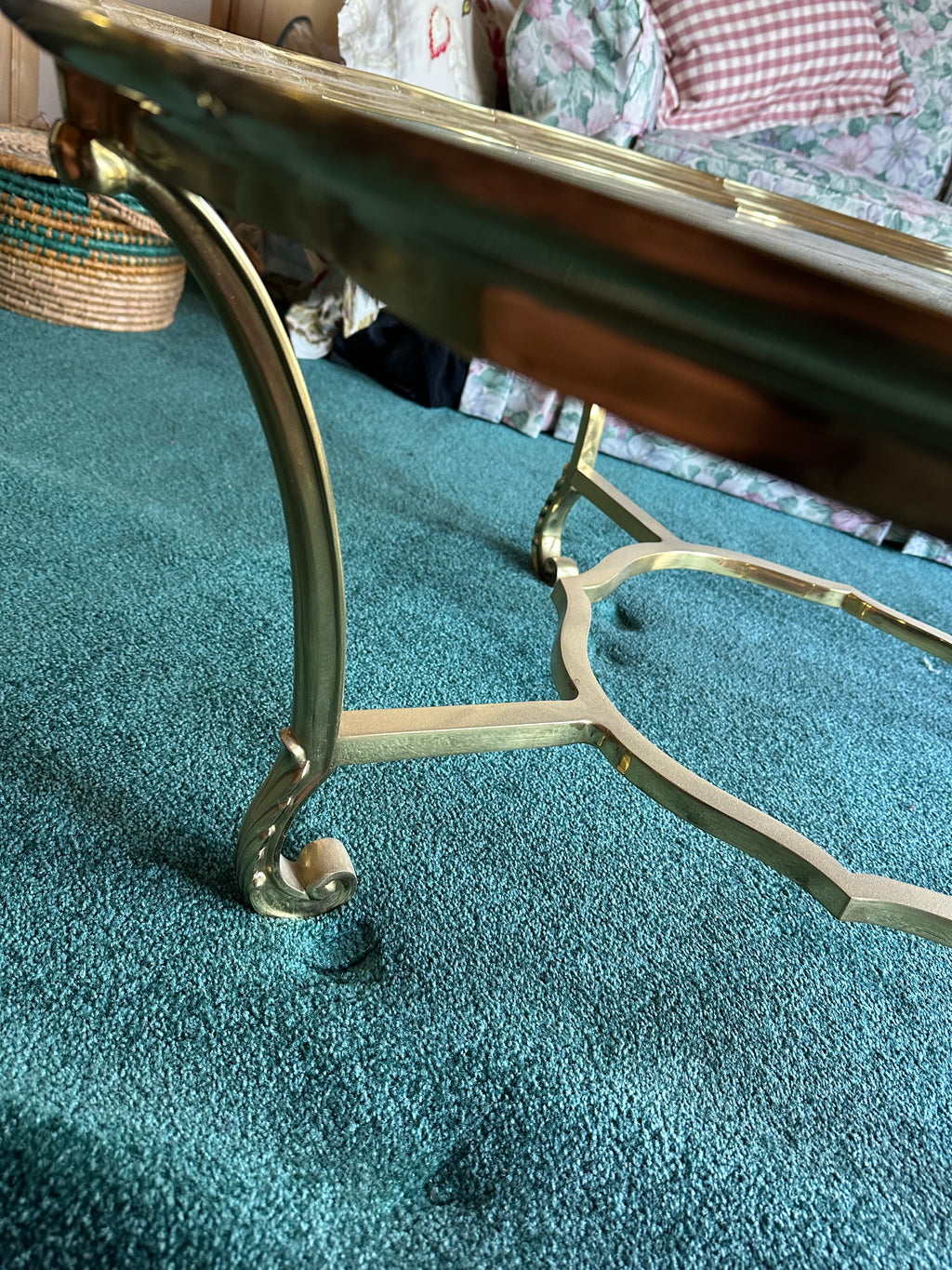 Solid Brass Glass Top Coffee Table