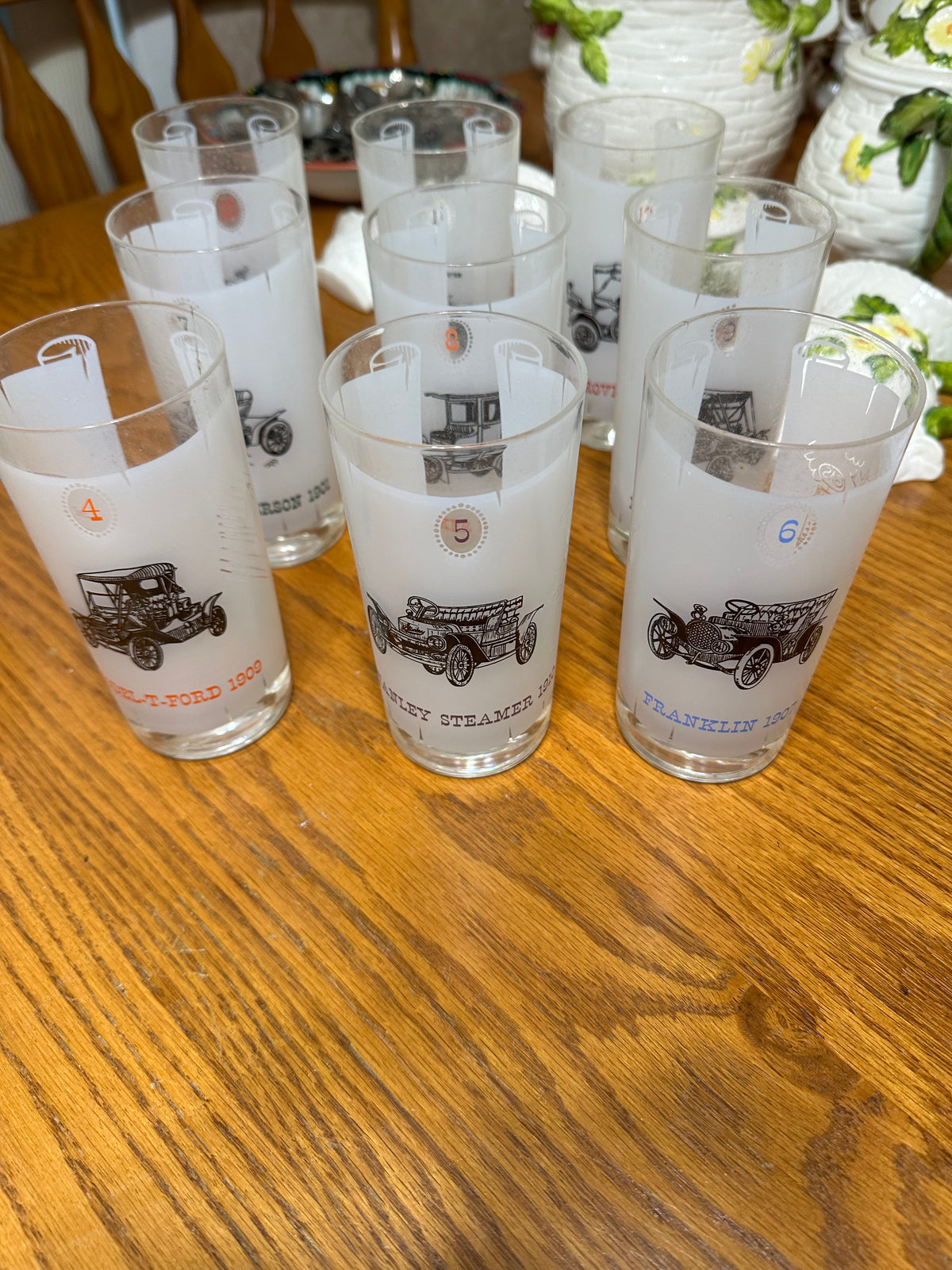 Vintage Car 12 Piece Glass Collection