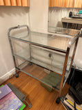 MCM Chrome Glass Tea Cart