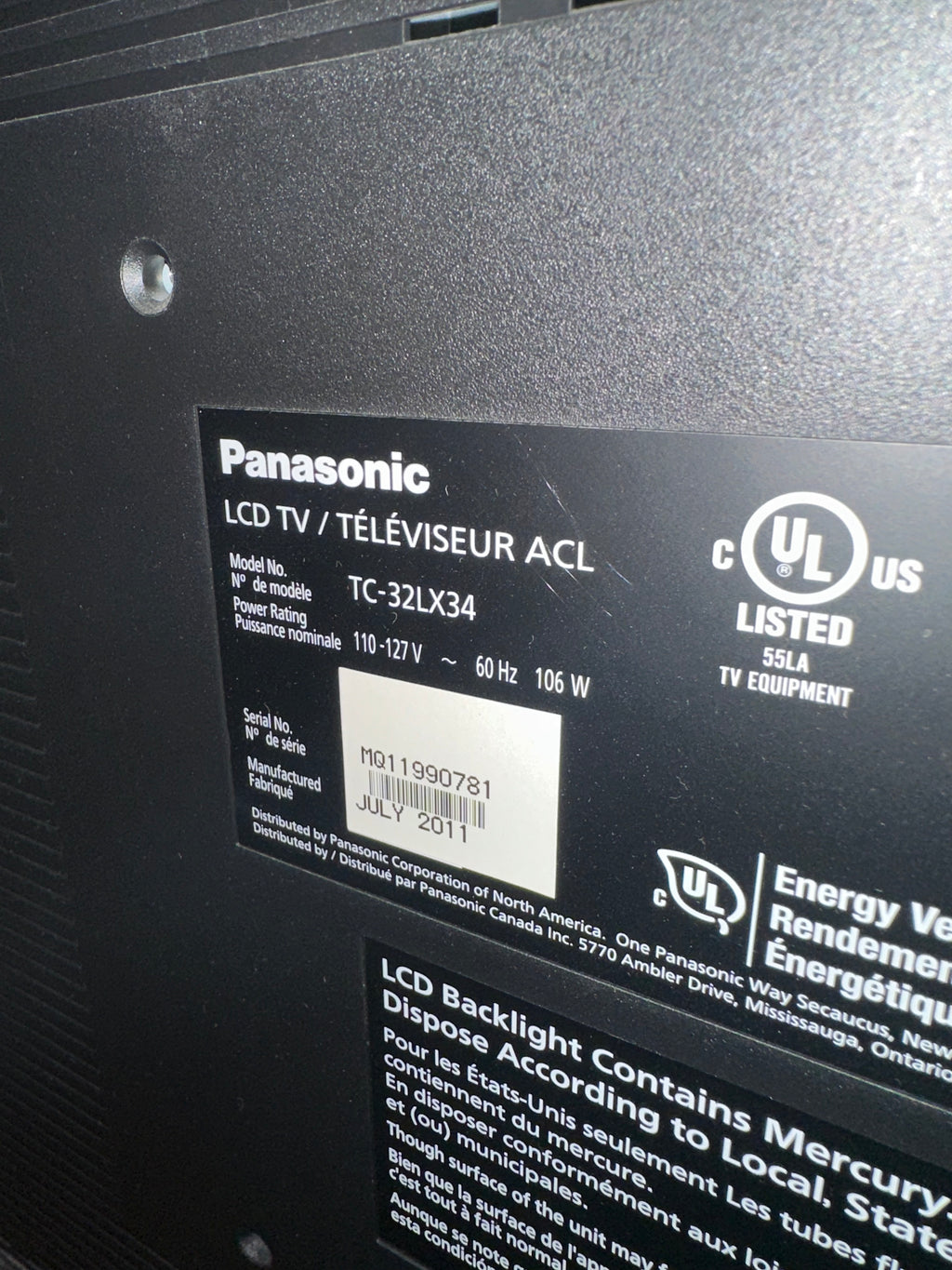 32” Panasonic TV