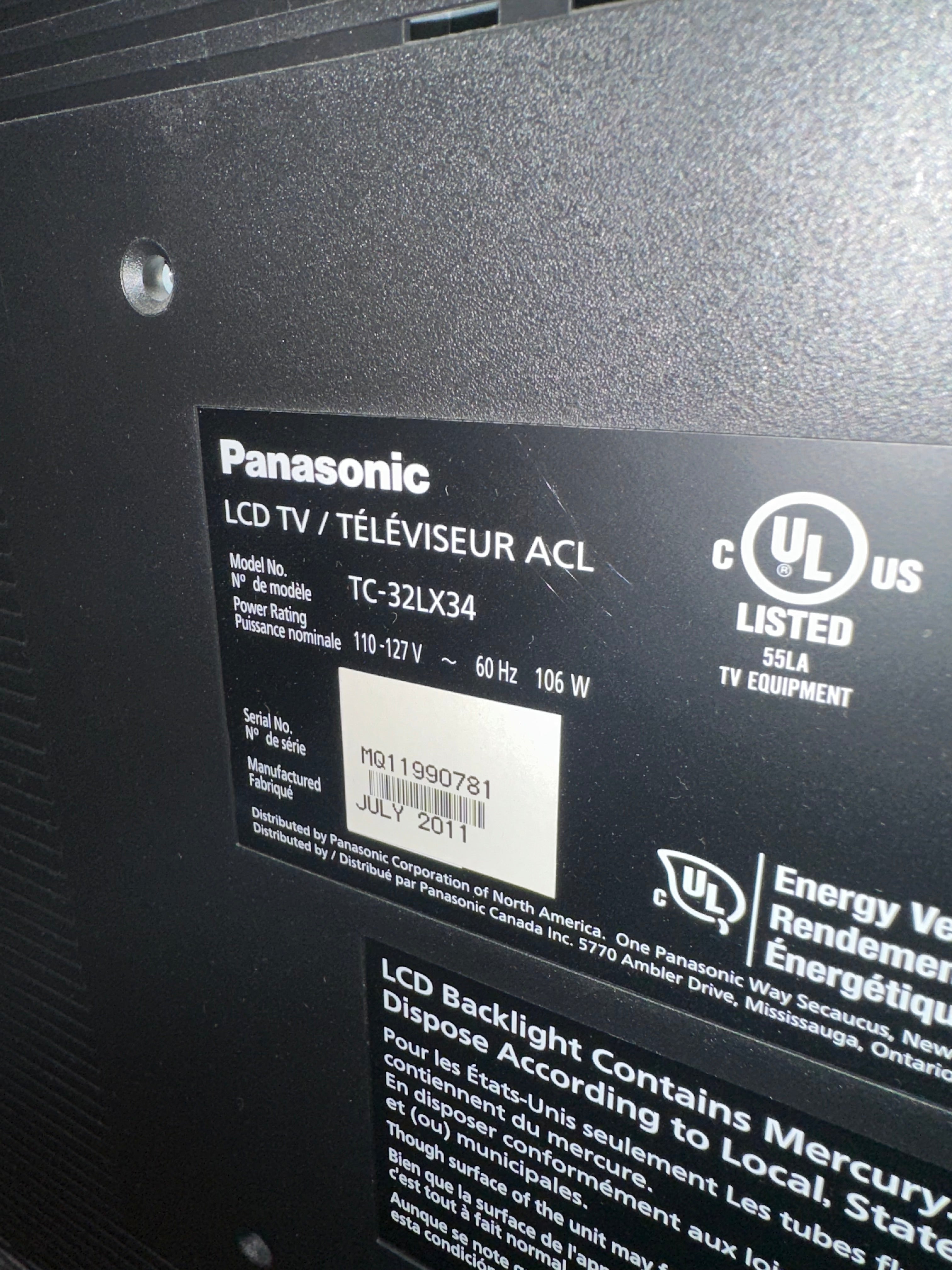 32” Panasonic TV