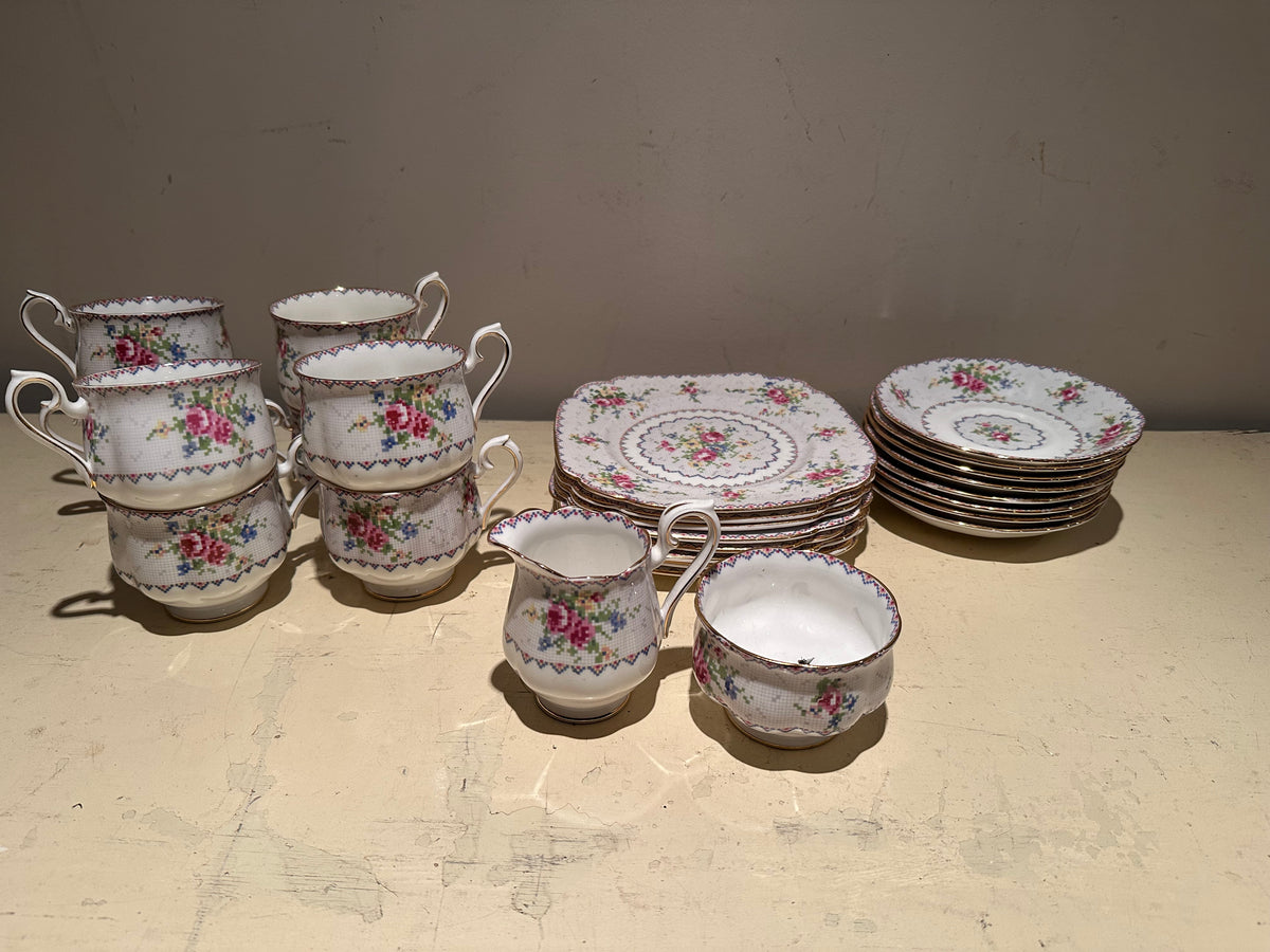 Lot #34 Royal Albert “Petit Point” 8 piece set