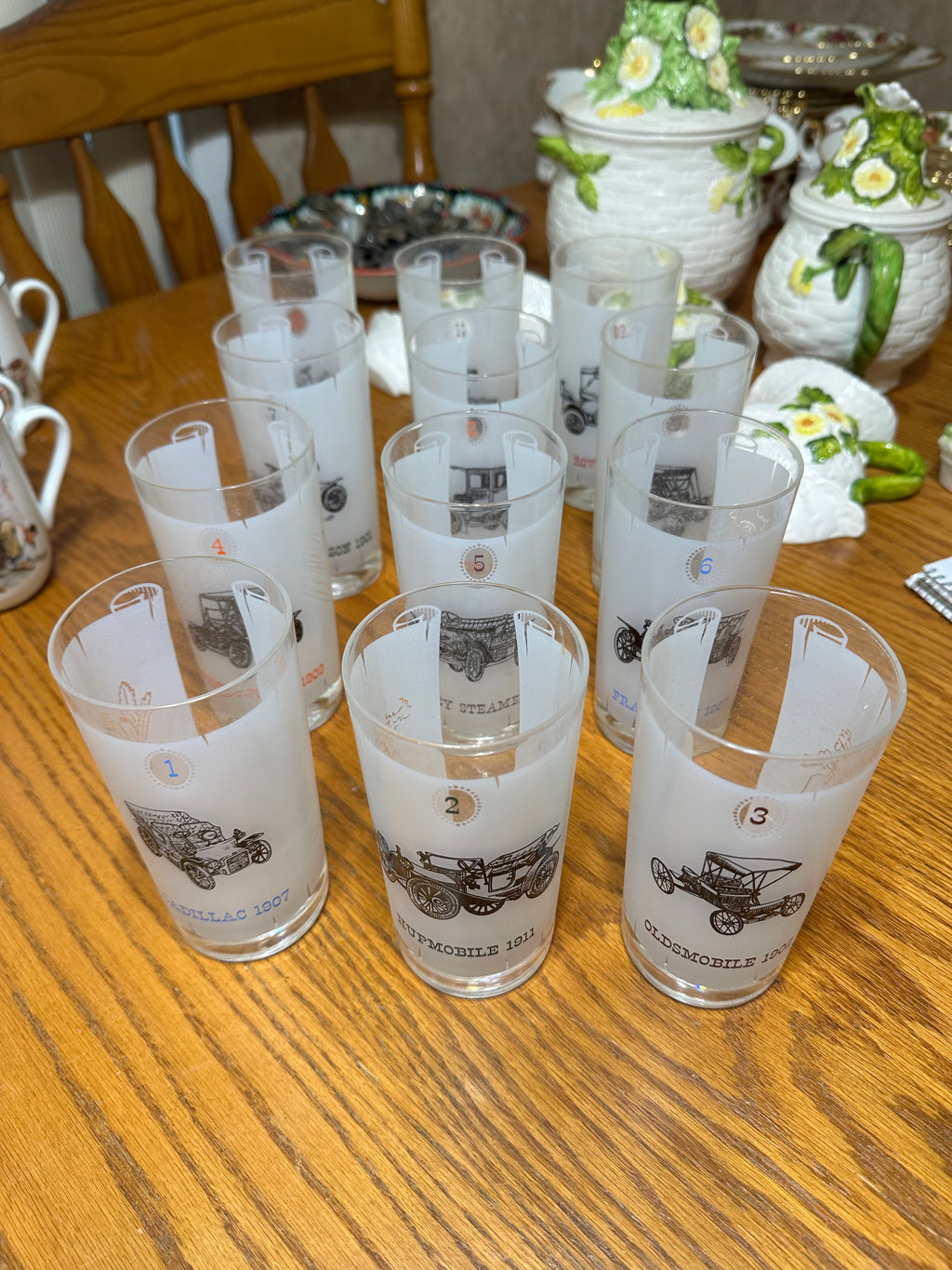 Vintage Car 12 Piece Glass Collection