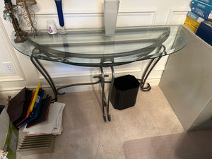 Glass Top Hall Table