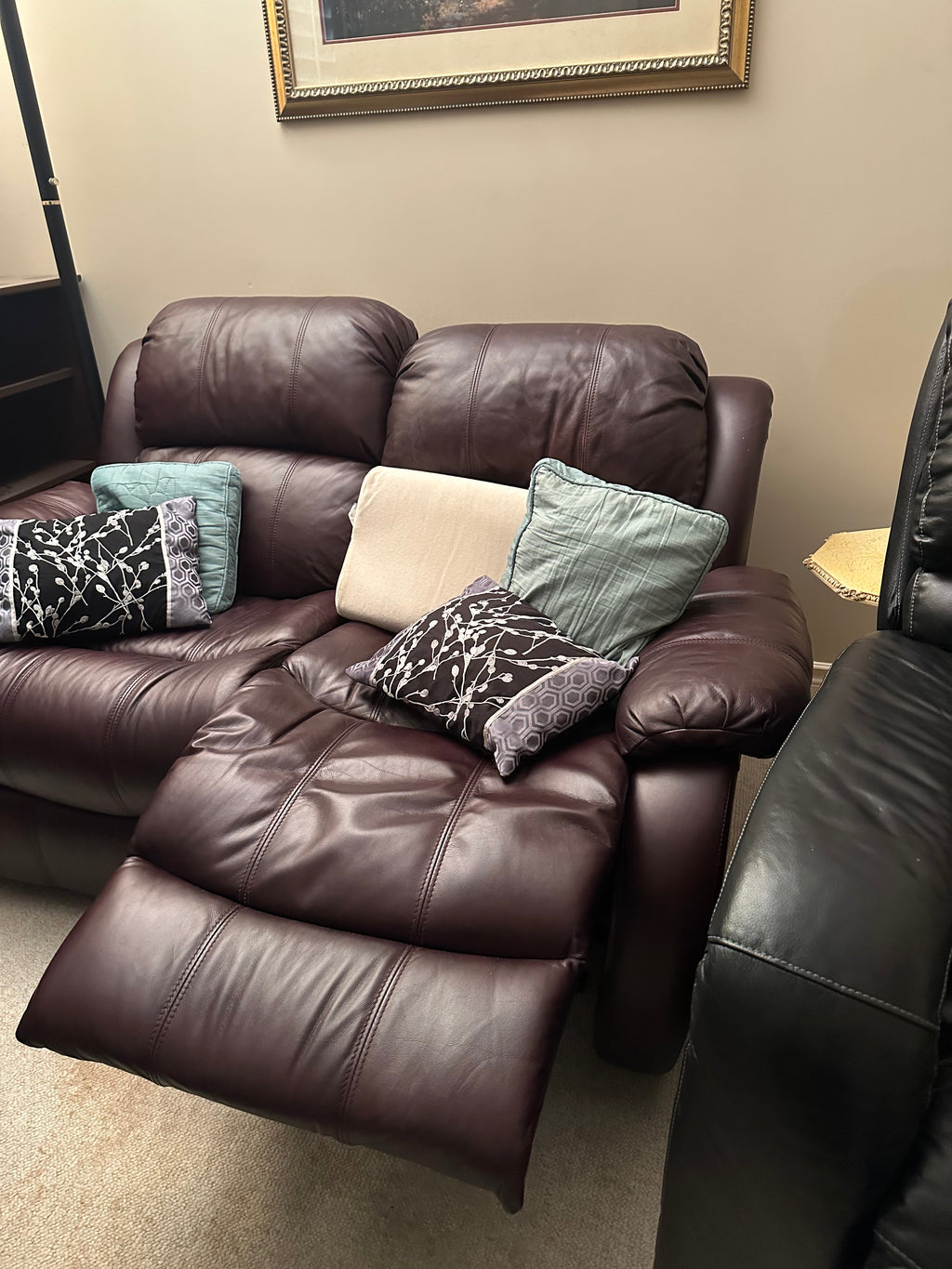 Leather Reclining Loveseat