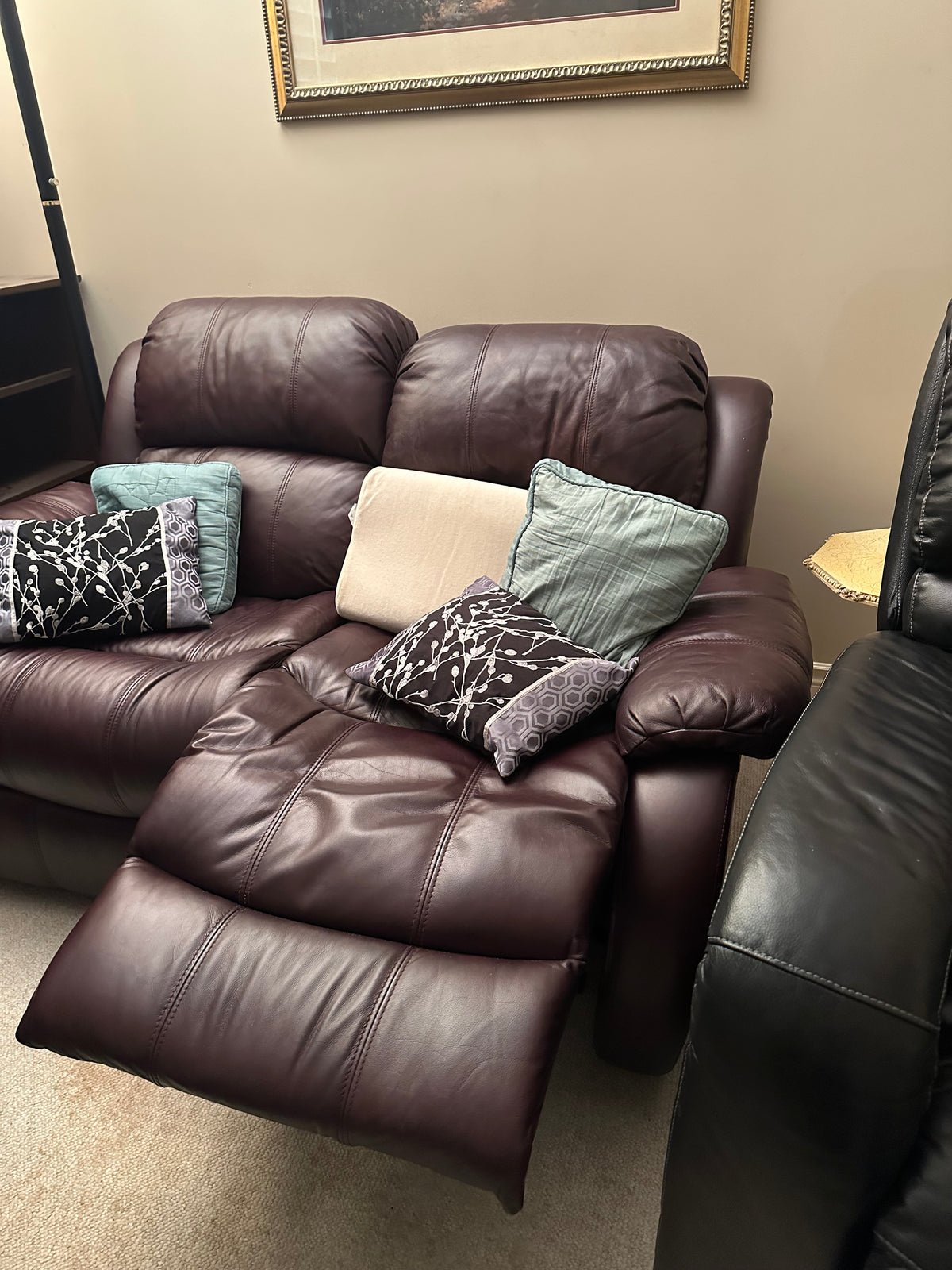 Leather Reclining Loveseat