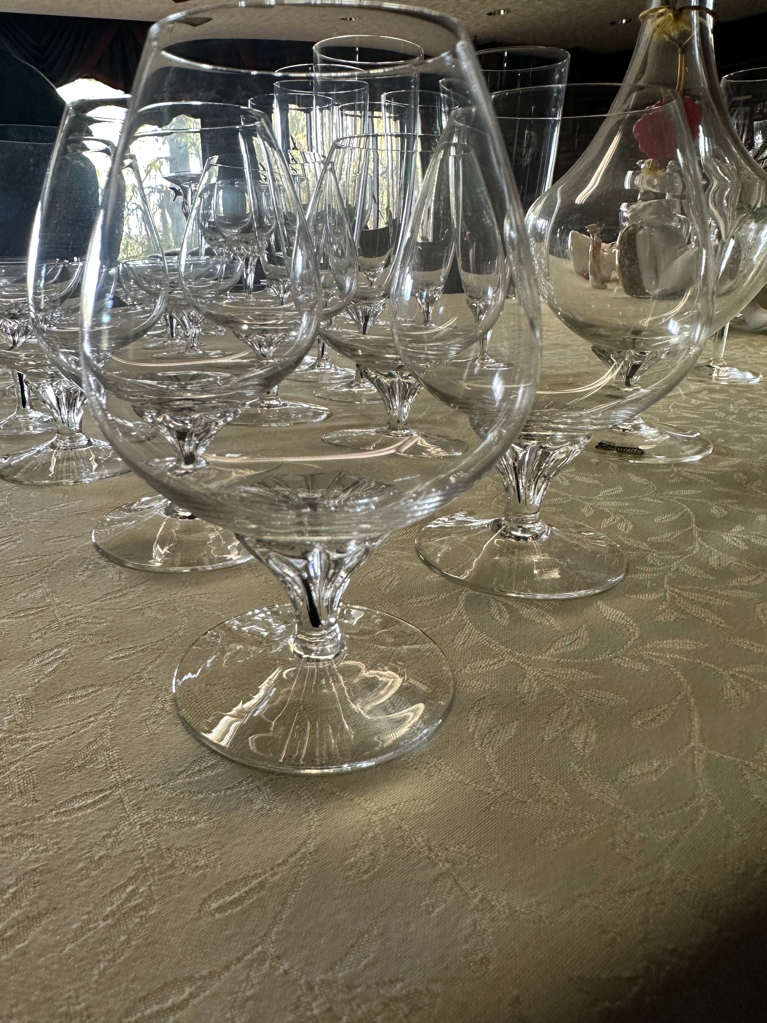 Belfor "Exquisite" Crystal Black Core Stemmed Glassware Lot