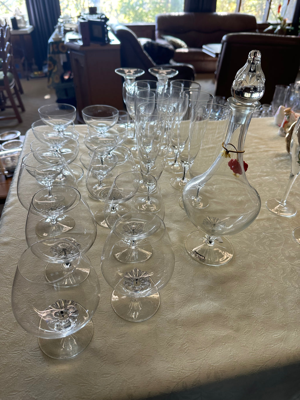 Belfor "Exquisite" Crystal Black Core Stemmed Glassware Lot