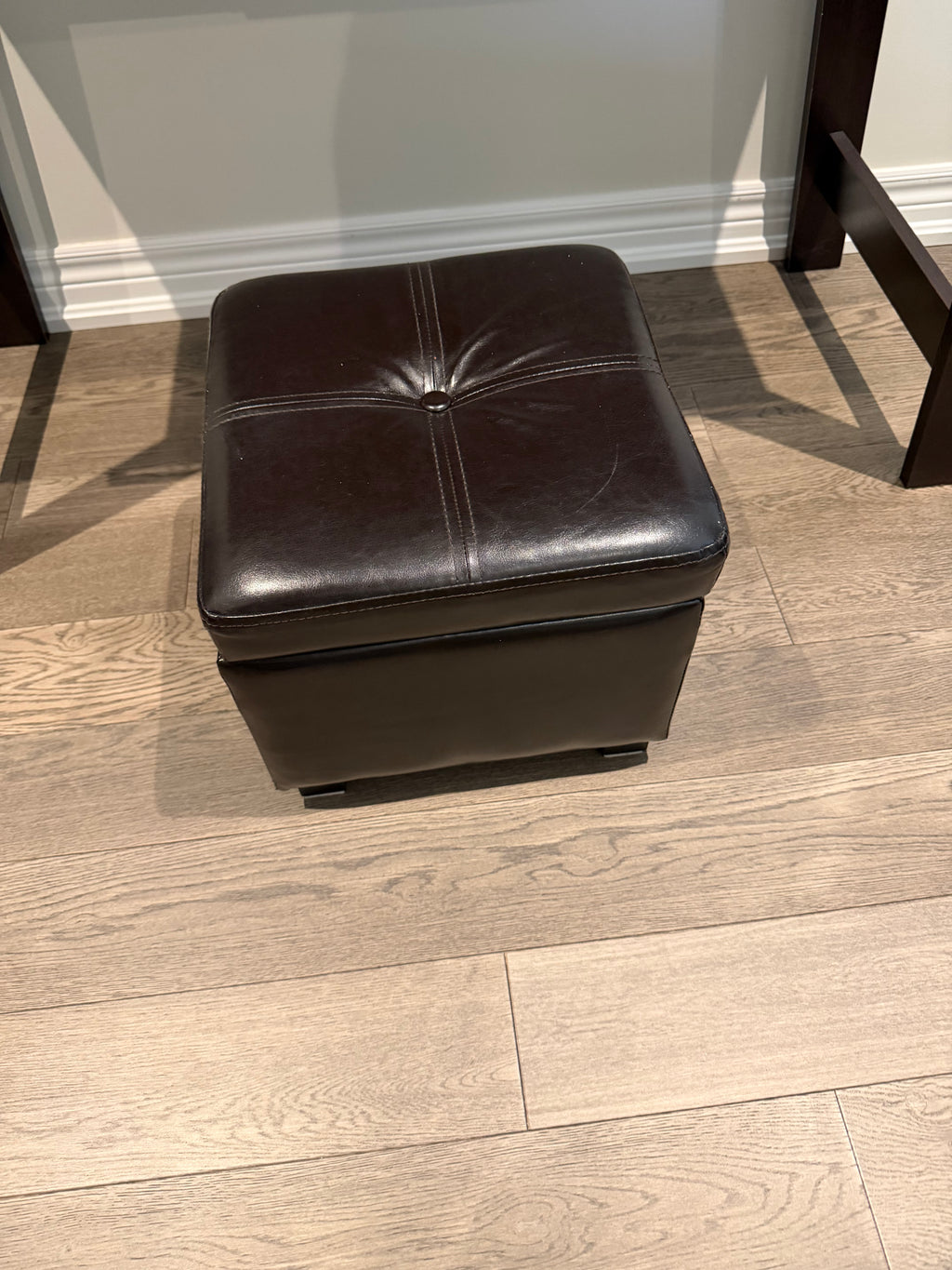 Faux Leather Ottoman