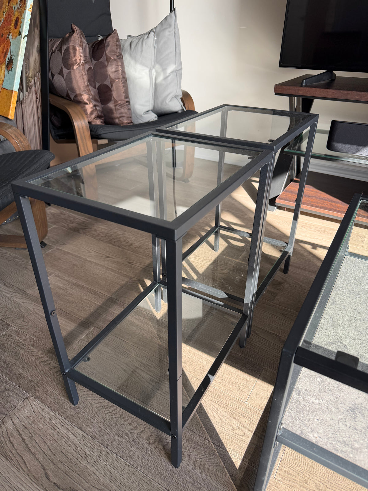 Glass Top End Table Set