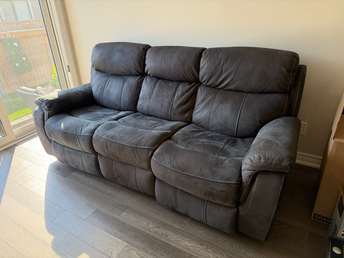 Grey Reclining Sofa