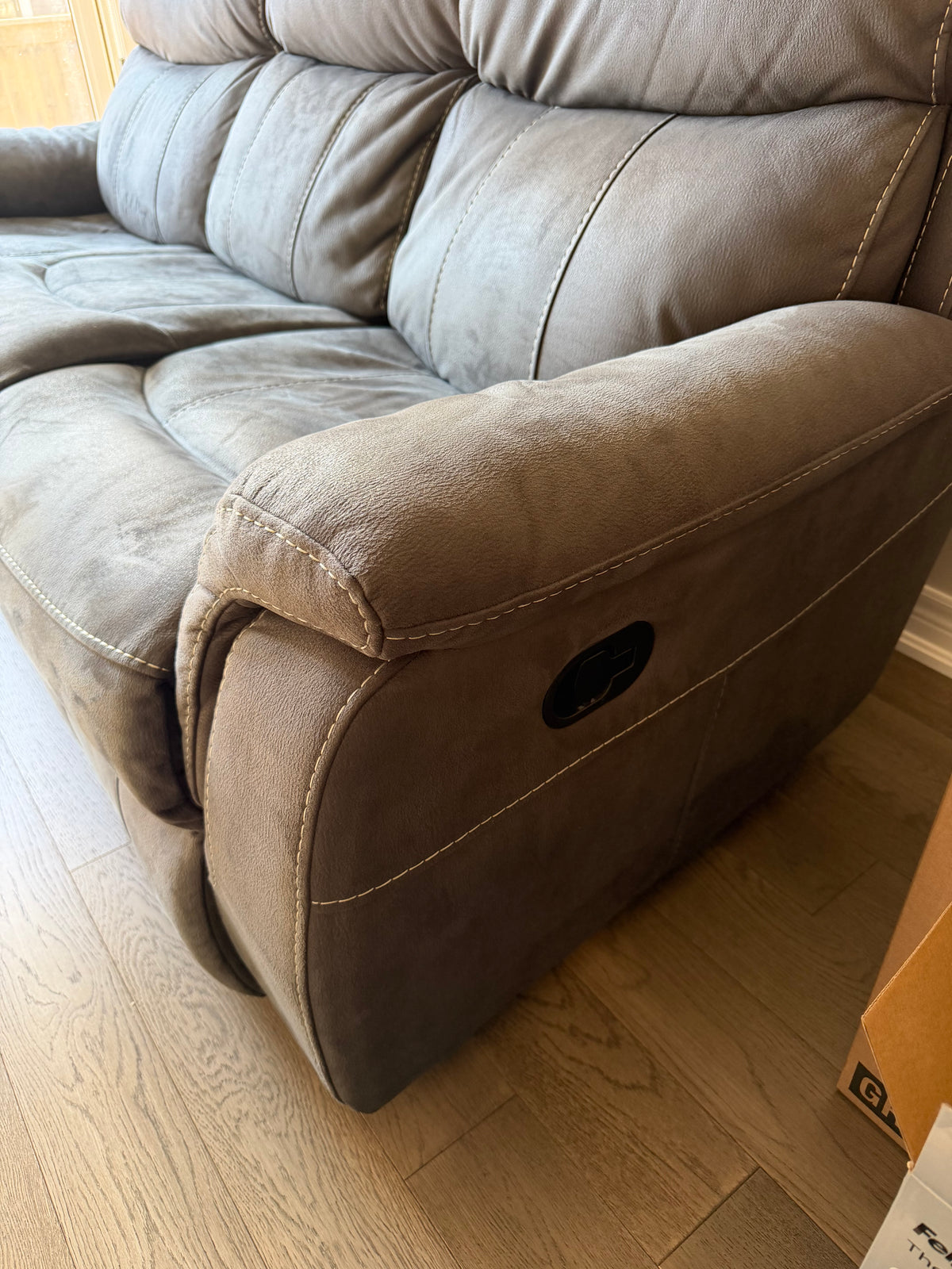 Grey Reclining Sofa