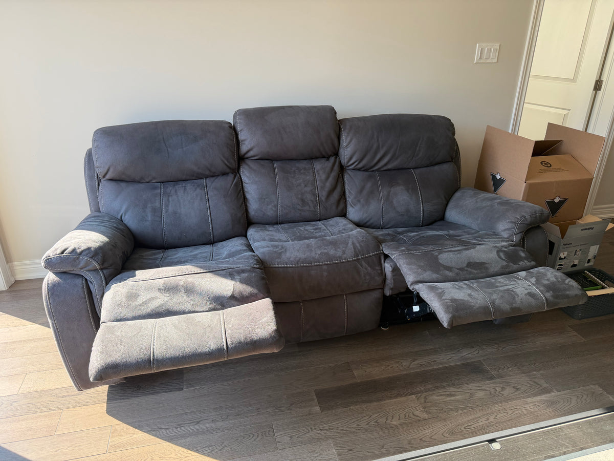 Grey Reclining Sofa